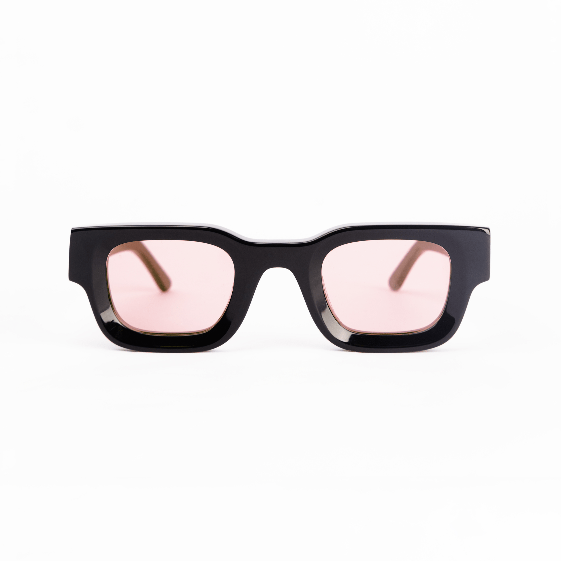 milk* eyewear Vincent Sunglasses - Gloss Black, Pink lens - milk* eyewear