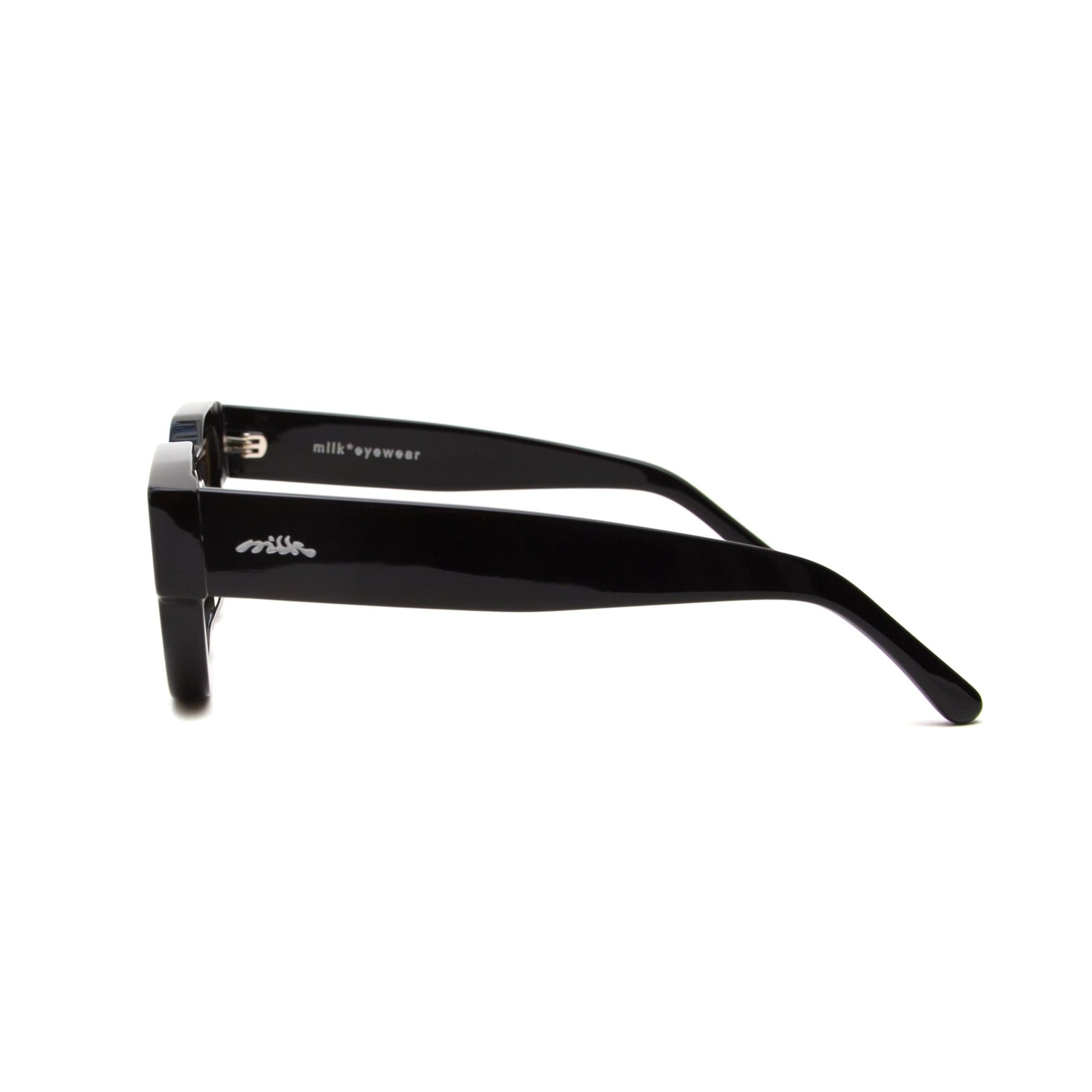 milk* eyewear Vincent Sunglasses - Gloss Black, Yellow lens - milk* eyewear