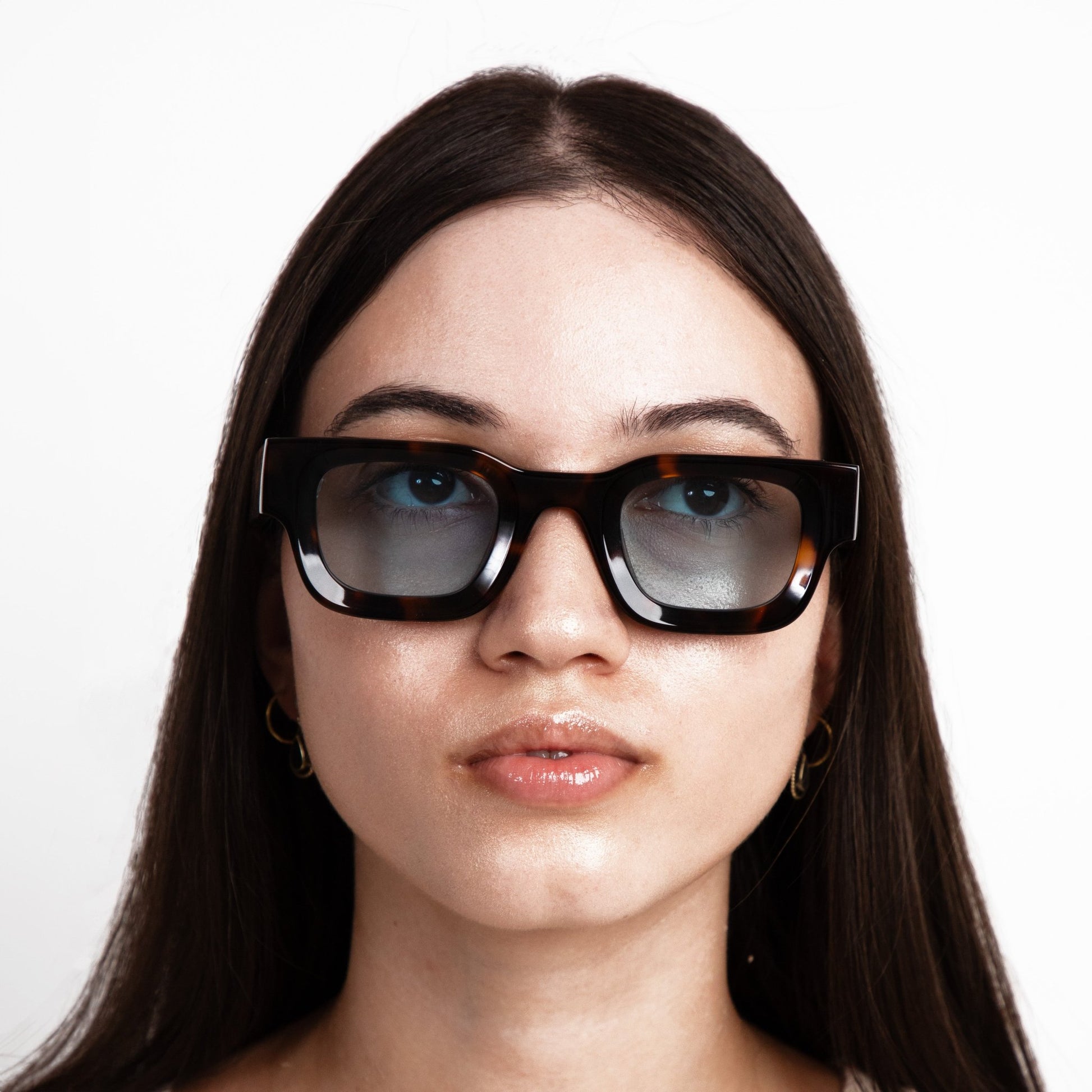milk* eyewear Vincent Sunglasses - Tortoise Shell, Blue lens - milk* eyewear