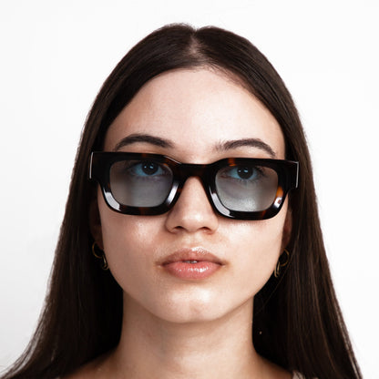 milk* eyewear Vincent Sunglasses - Tortoise Shell, Blue lens - milk* eyewear