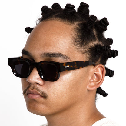 milk* eyewear Vincent Sunglasses - Tortoise Shell, Dark lens - milk* eyewear