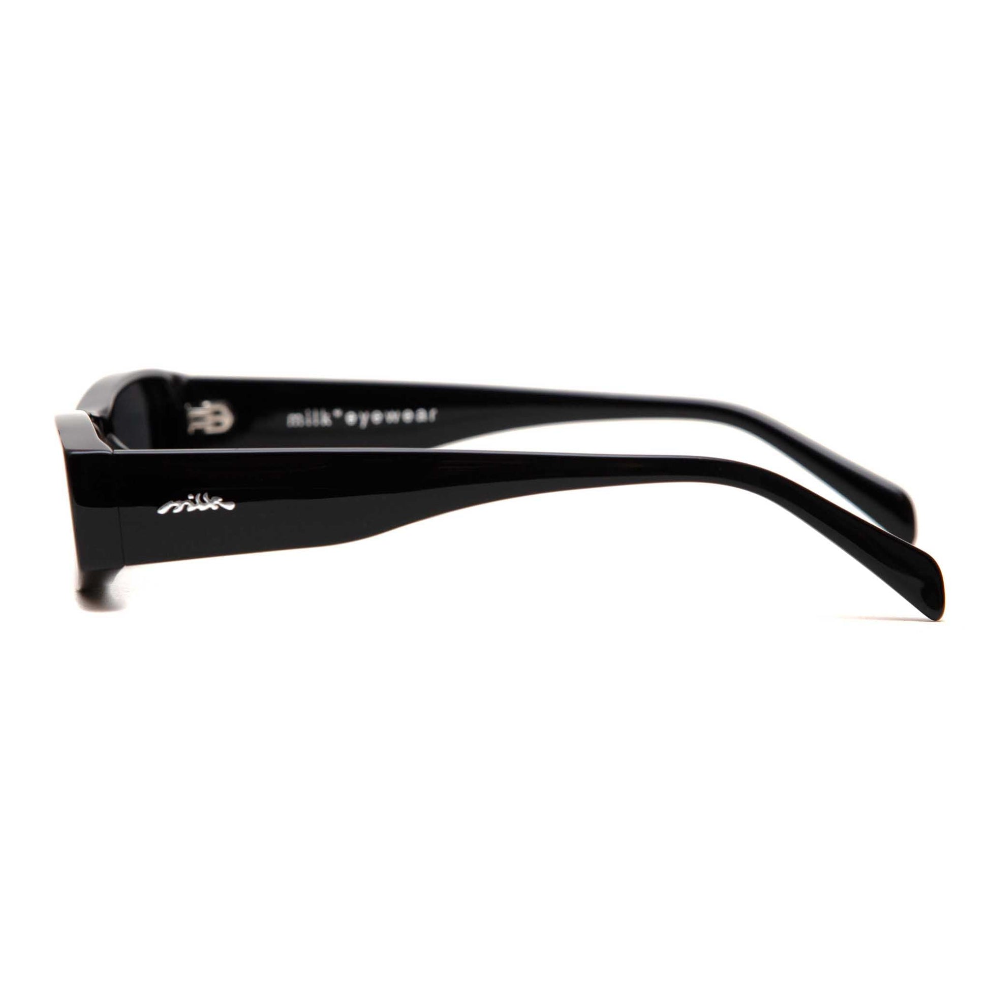 milk* eyewear Winston Sunglasses - Black Acetate, Black Polarised Lens. - milk* eyewear