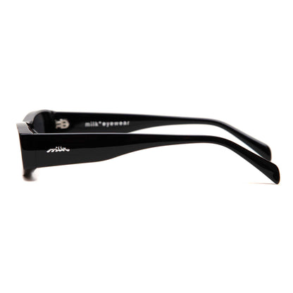 milk* eyewear Winston Sunglasses - Black Acetate, Black Polarised Lens. - milk* eyewear