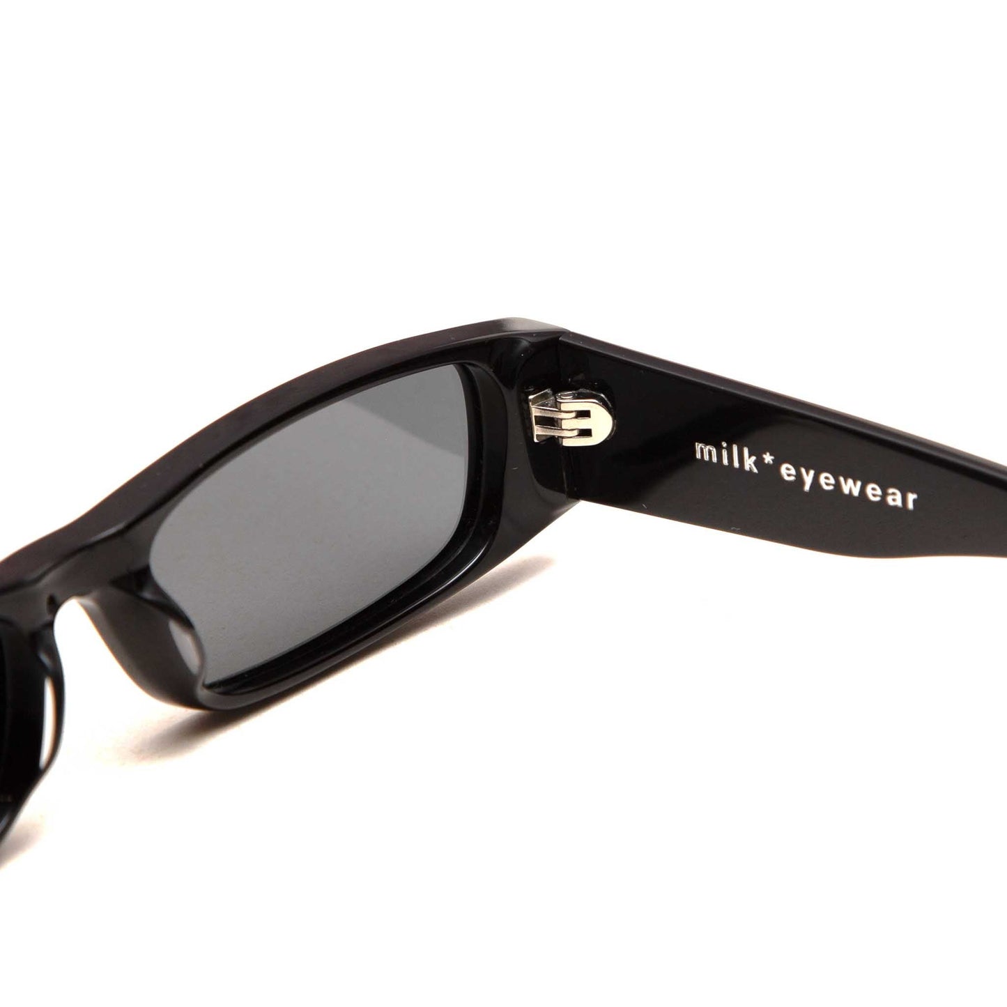 milk* eyewear Winston Sunglasses - Black Acetate, Black Polarised Lens. - milk* eyewear