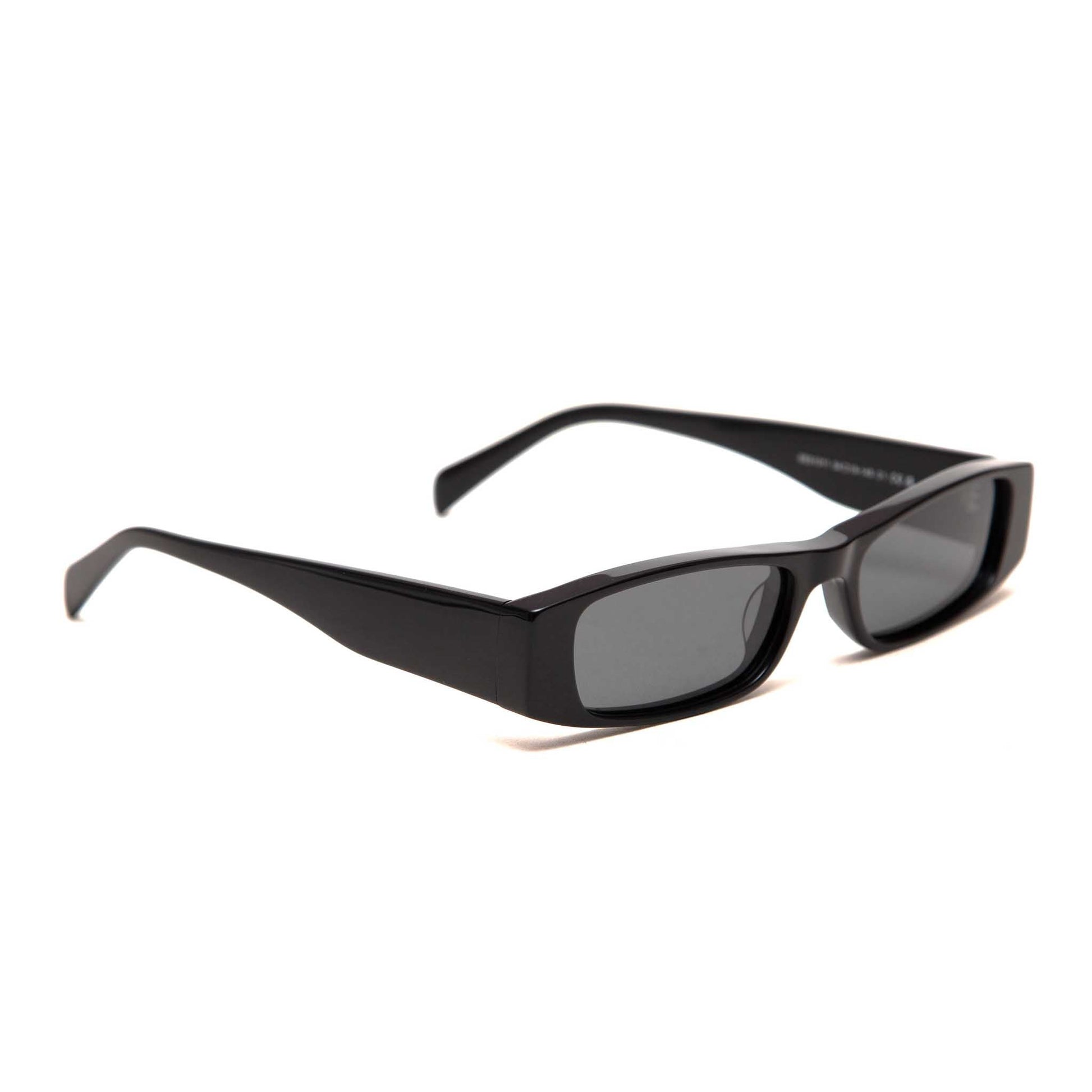 milk* eyewear Winston Sunglasses - Black Acetate, Black Polarised Lens. - milk* eyewear