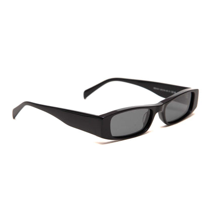 milk* eyewear Winston Sunglasses - Black Acetate, Black Polarised Lens. - milk* eyewear