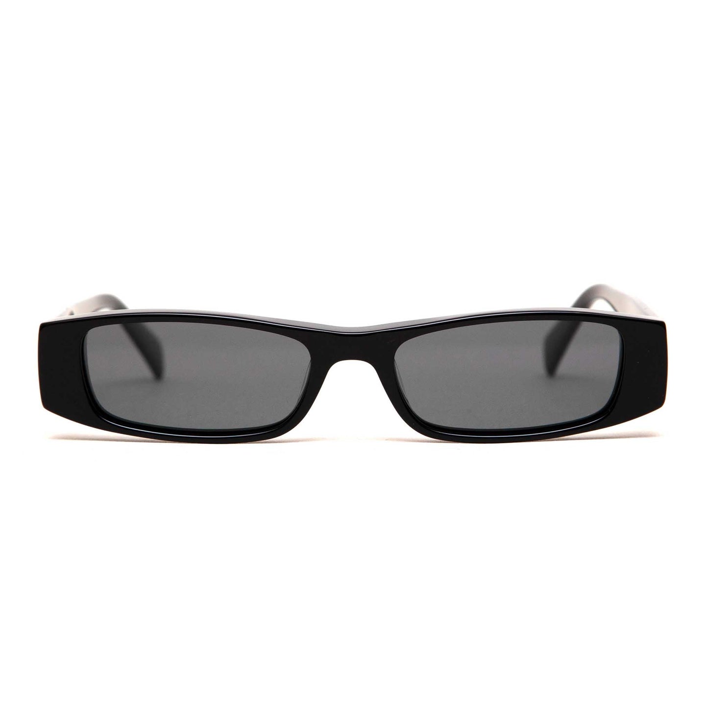 milk* eyewear Winston Sunglasses - Black Acetate, Black Polarised Lens. - milk* eyewear