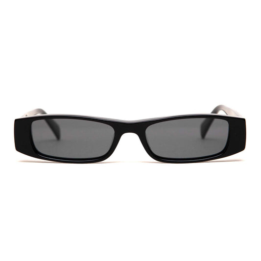 milk* eyewear Winston Sunglasses - Black Acetate, Black Polarised Lens. - milk* eyewear