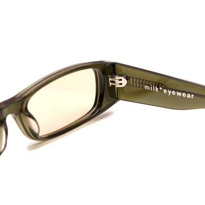 milk* eyewear Winston Sunglasses - Olive Acetate, Olive Polarised Lens - milk* eyewear