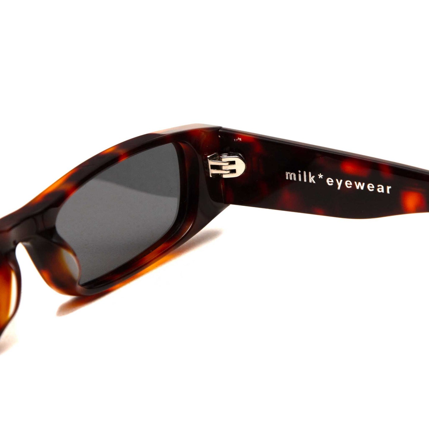 milk* eyewear Winston Sunglasses - Tortoise Acetate, Black Polarised Lens - milk* eyewear