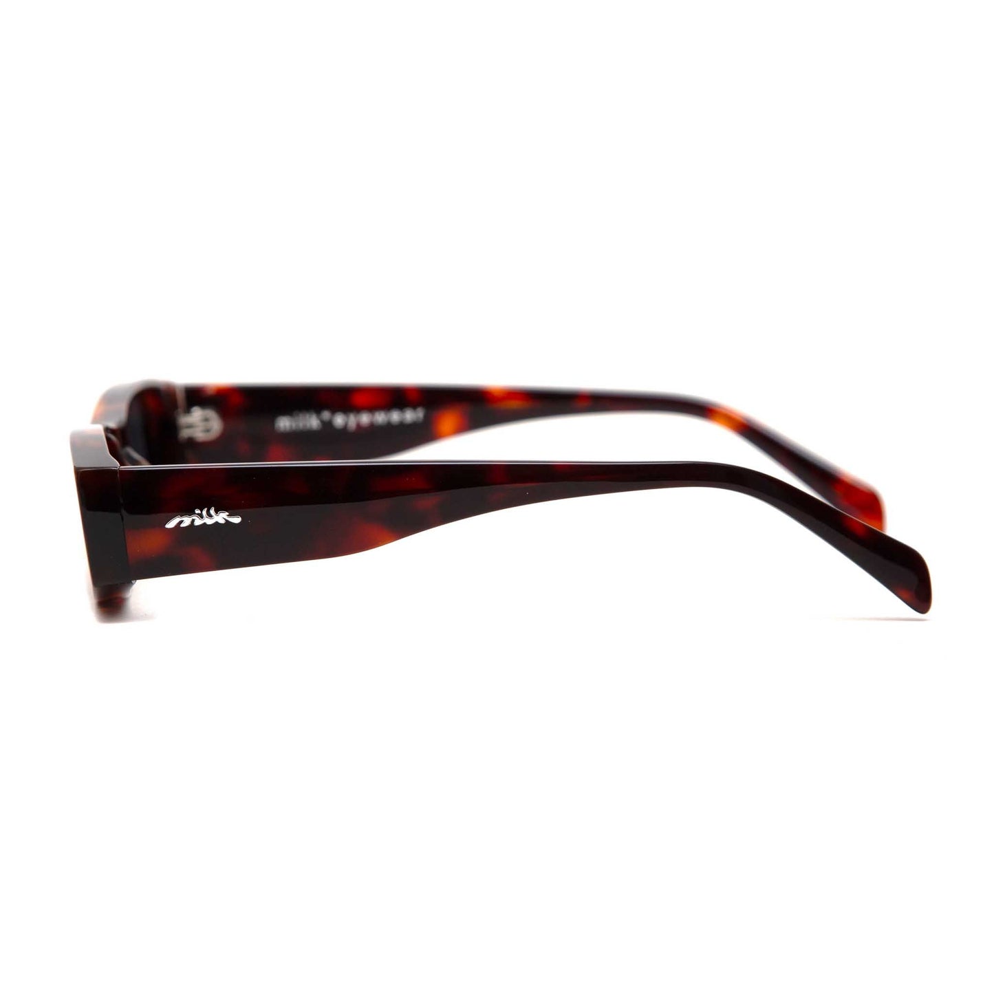 milk* eyewear Winston Sunglasses - Tortoise Acetate, Black Polarised Lens - milk* eyewear