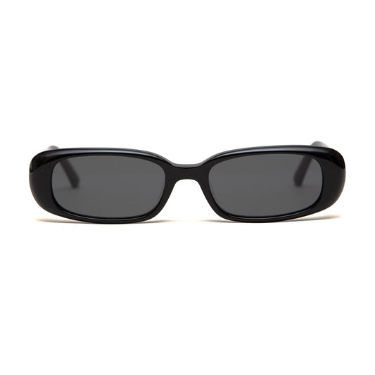 milk* eyewear Zed Sunglasses - Black Mazzucchelli Acetate, Black Polarised Lens. - milk* eyewear