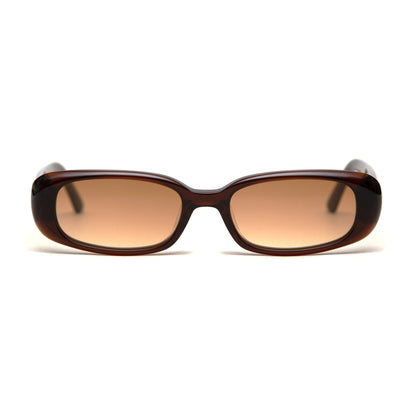 milk* eyewear Zed Sunglasses - Brown Mazzucchelli Acetate, Golden Brown Polarised Lens. - milk* eyewear