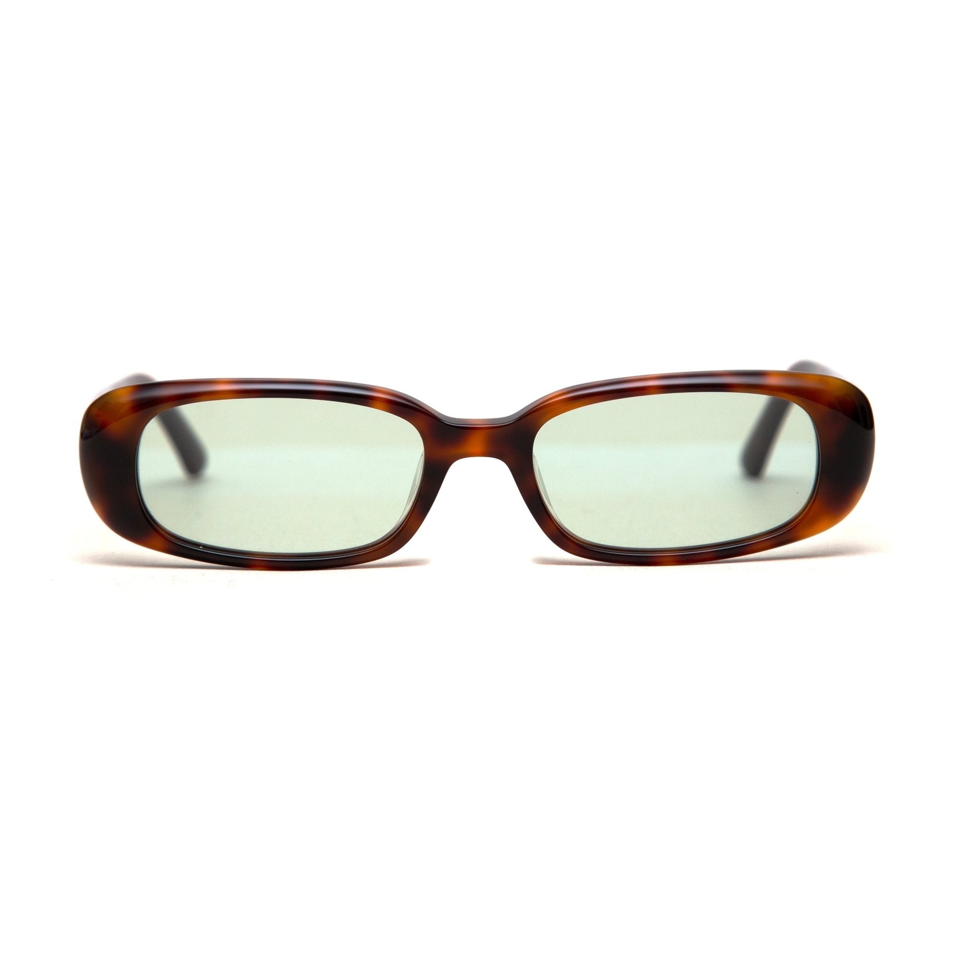 milk* eyewear Zed Sunglasses - Tortoise Shell Mazzucchelli Acetate, Green Polarised Lens. - milk* eyewear